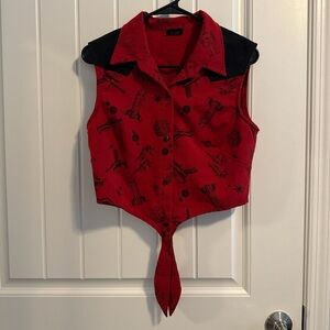 Rock Steady Women’s Space Themed Vest with Tie Front